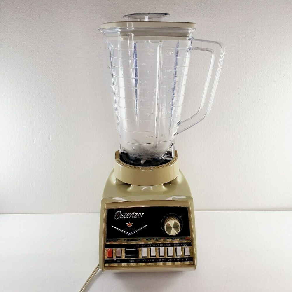 Vtg Osterizer Imperial Blender 5 Cup Plastic Pitcher Pulse Matic Harvest Gold
